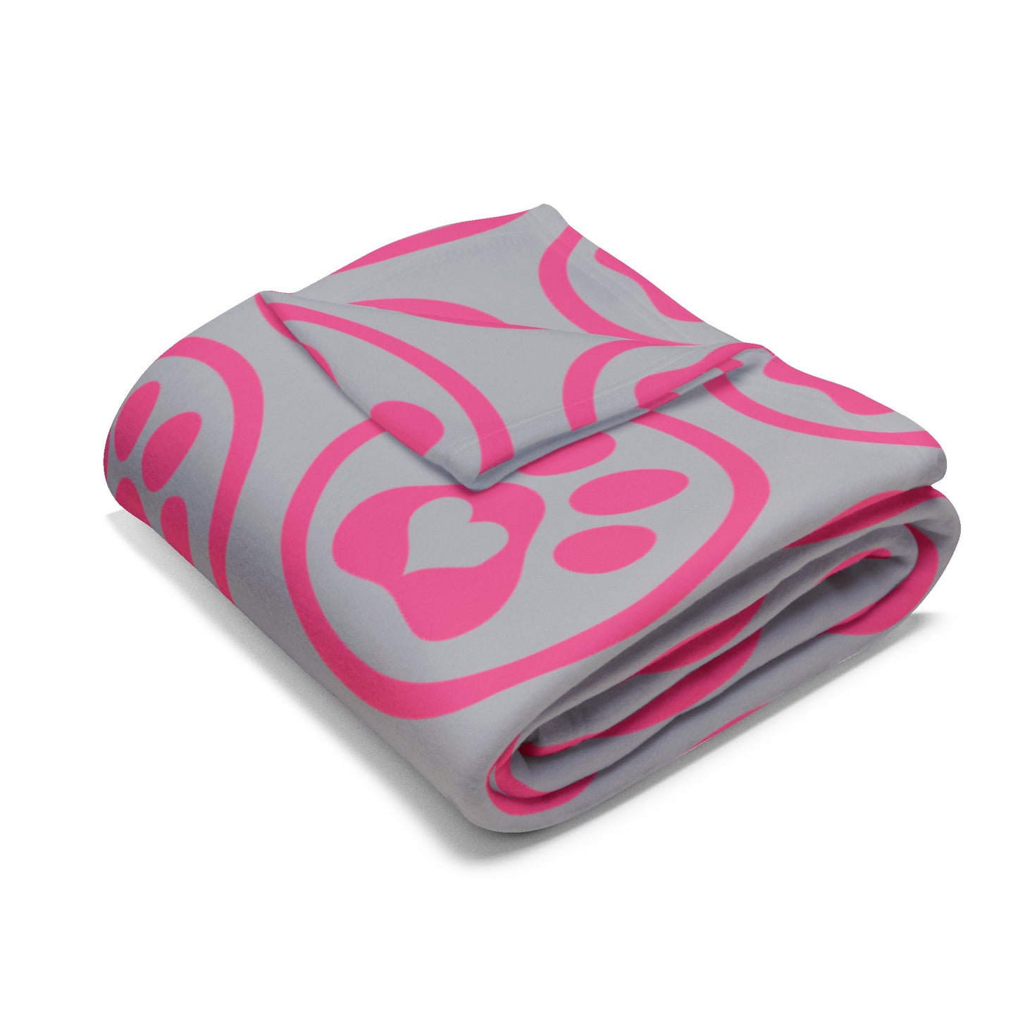 Pink Paw Heart  - Arctic Fleece Blanket