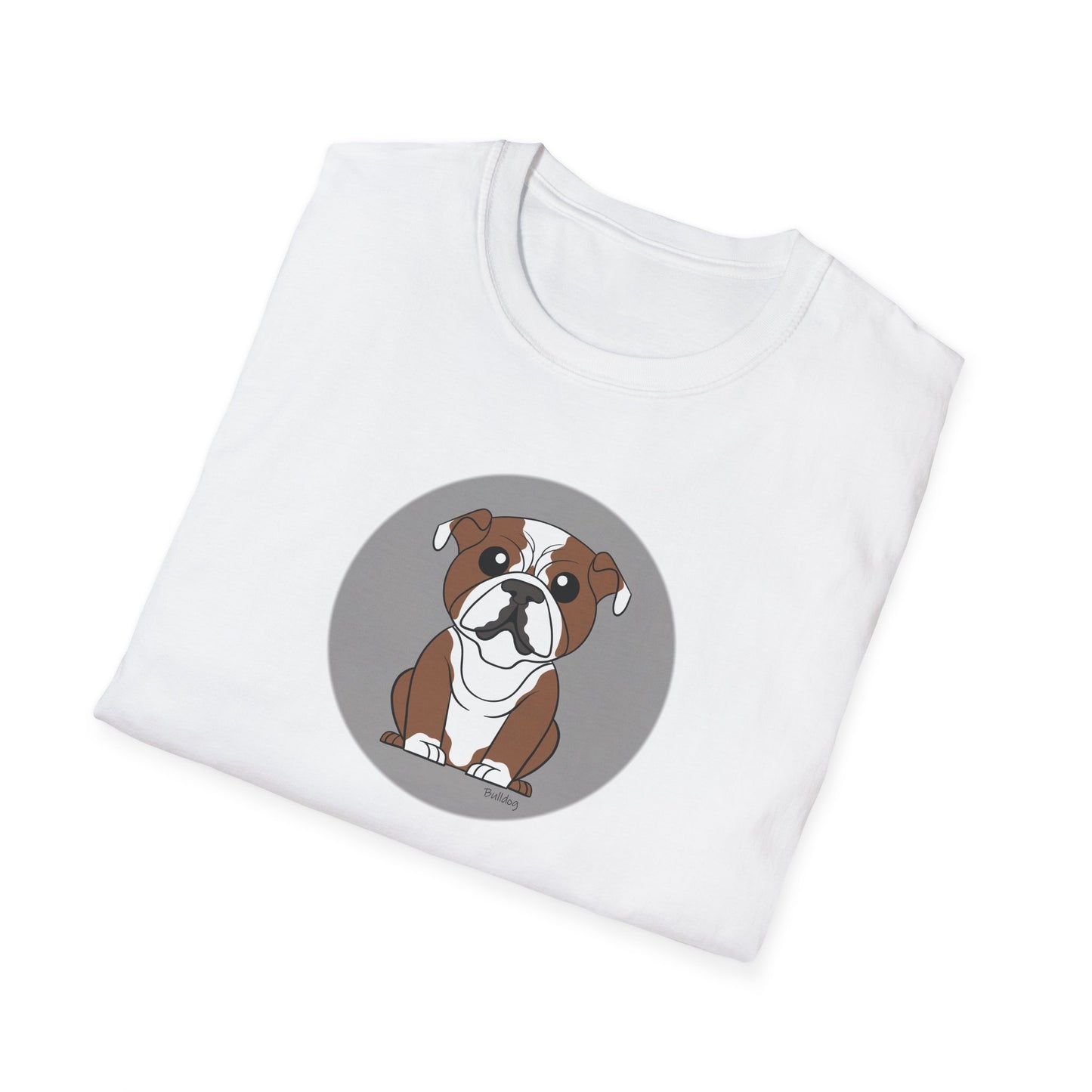 Bulldog (Grey) - Unisex Softstyle T-Shirt