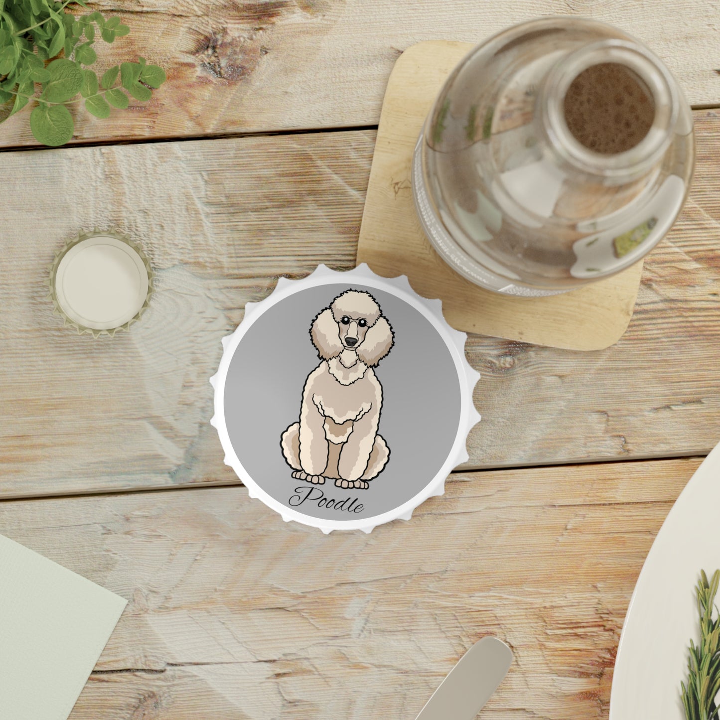 Poodle - Fridge Magnet & Bottle Opener