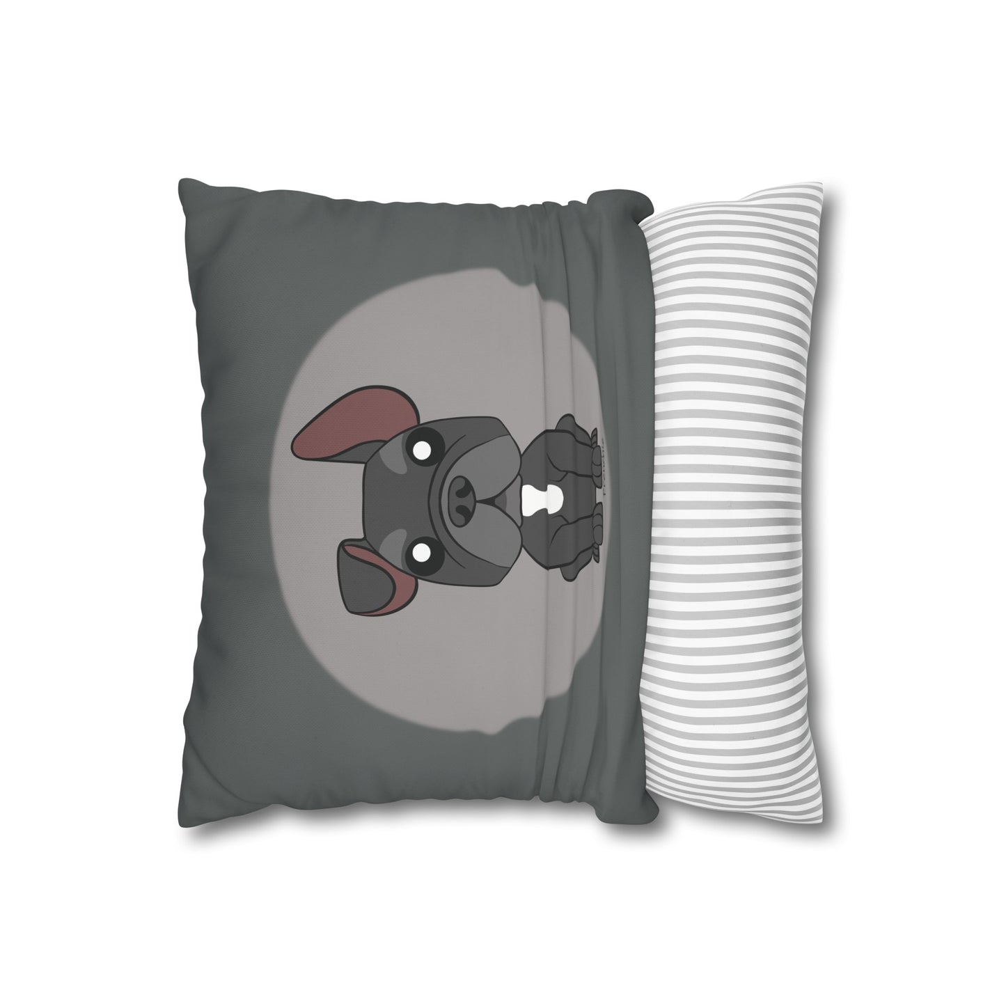 Frenchie - Square Poly Canvas Pillowcase