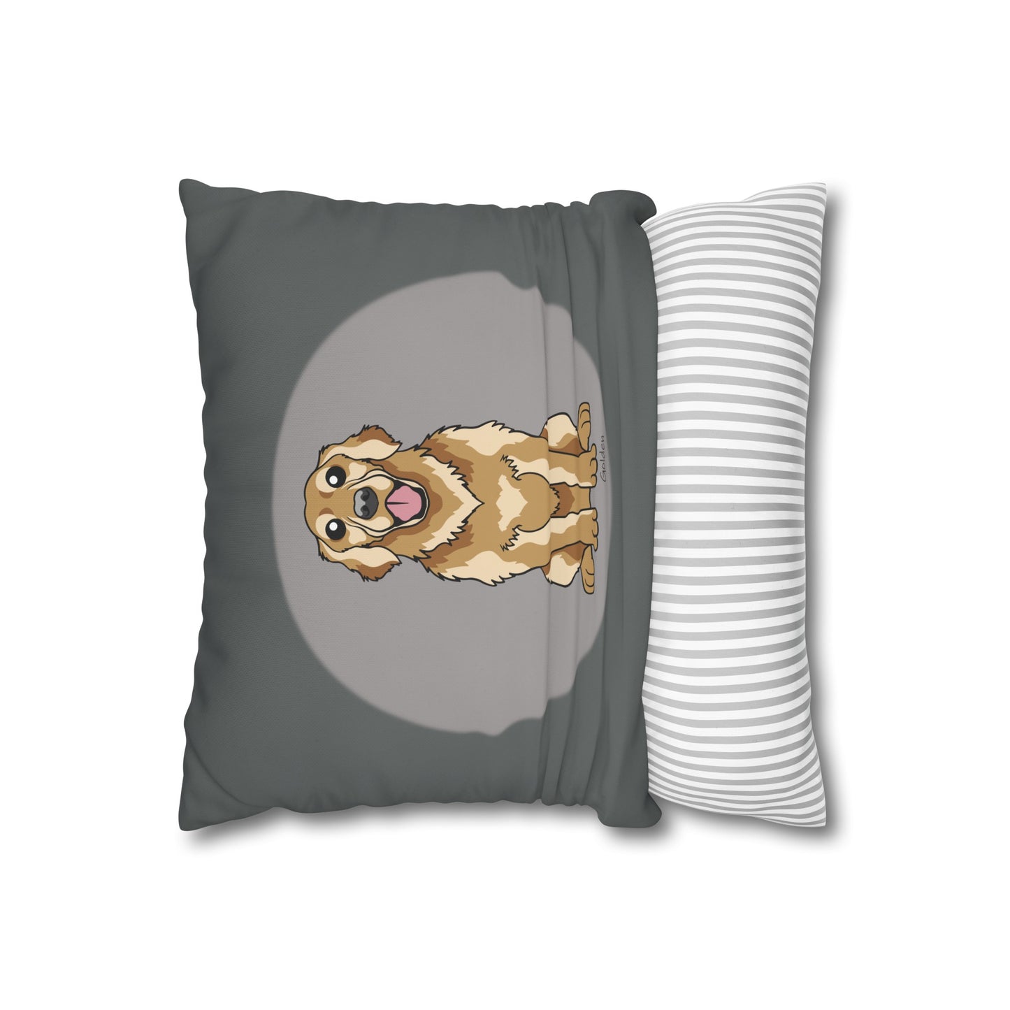 Golden Retriever - Square Poly Canvas Pillowcase