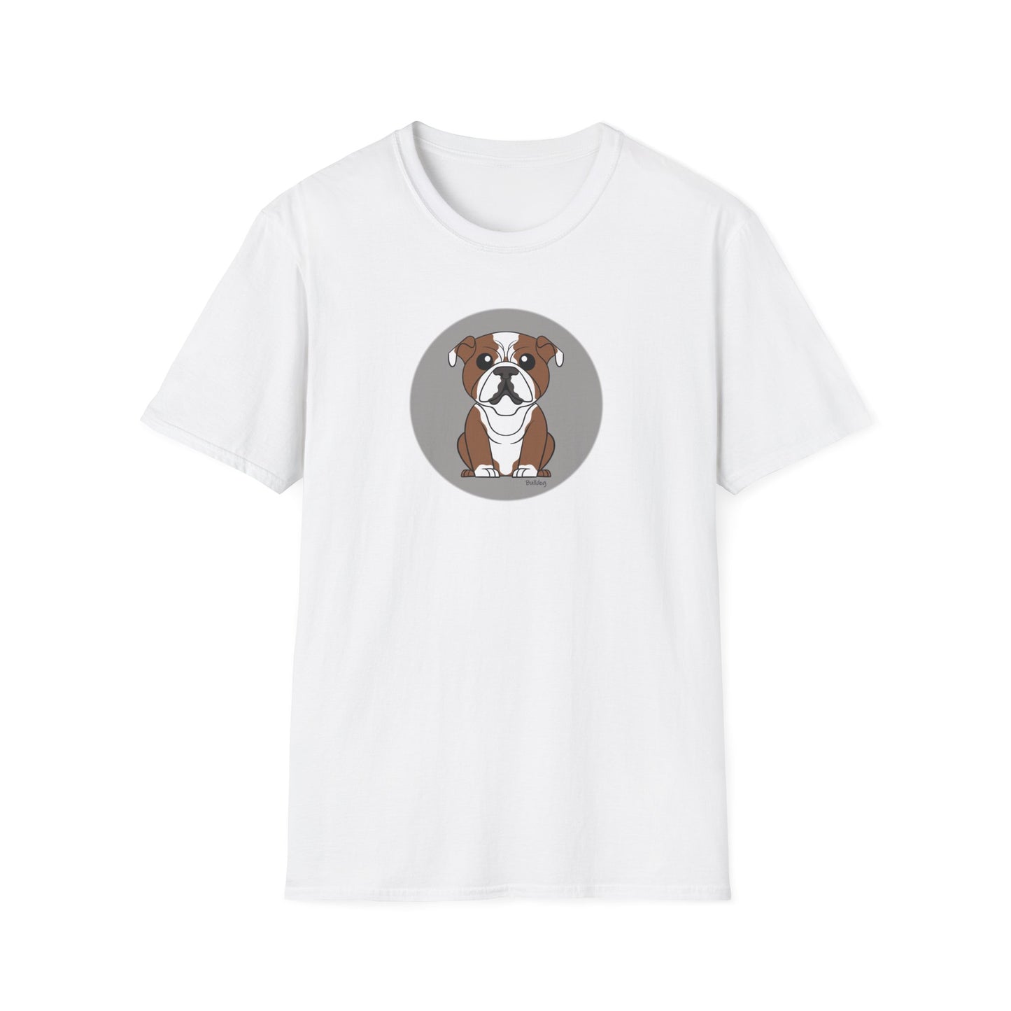 Bulldog (Grey) - Unisex Softstyle T-Shirt