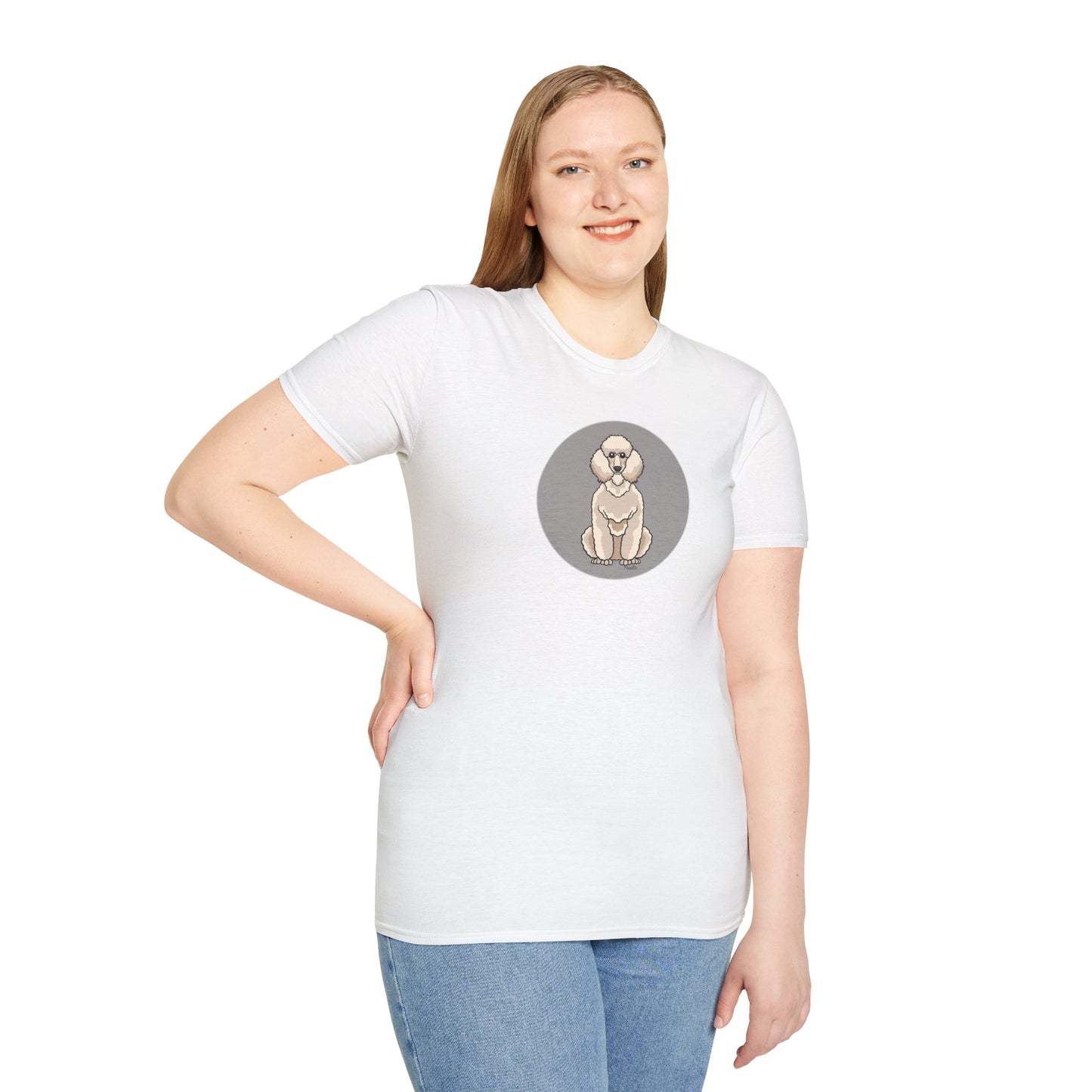 Poodle (Grey) - Unisex Softstyle T-Shirt