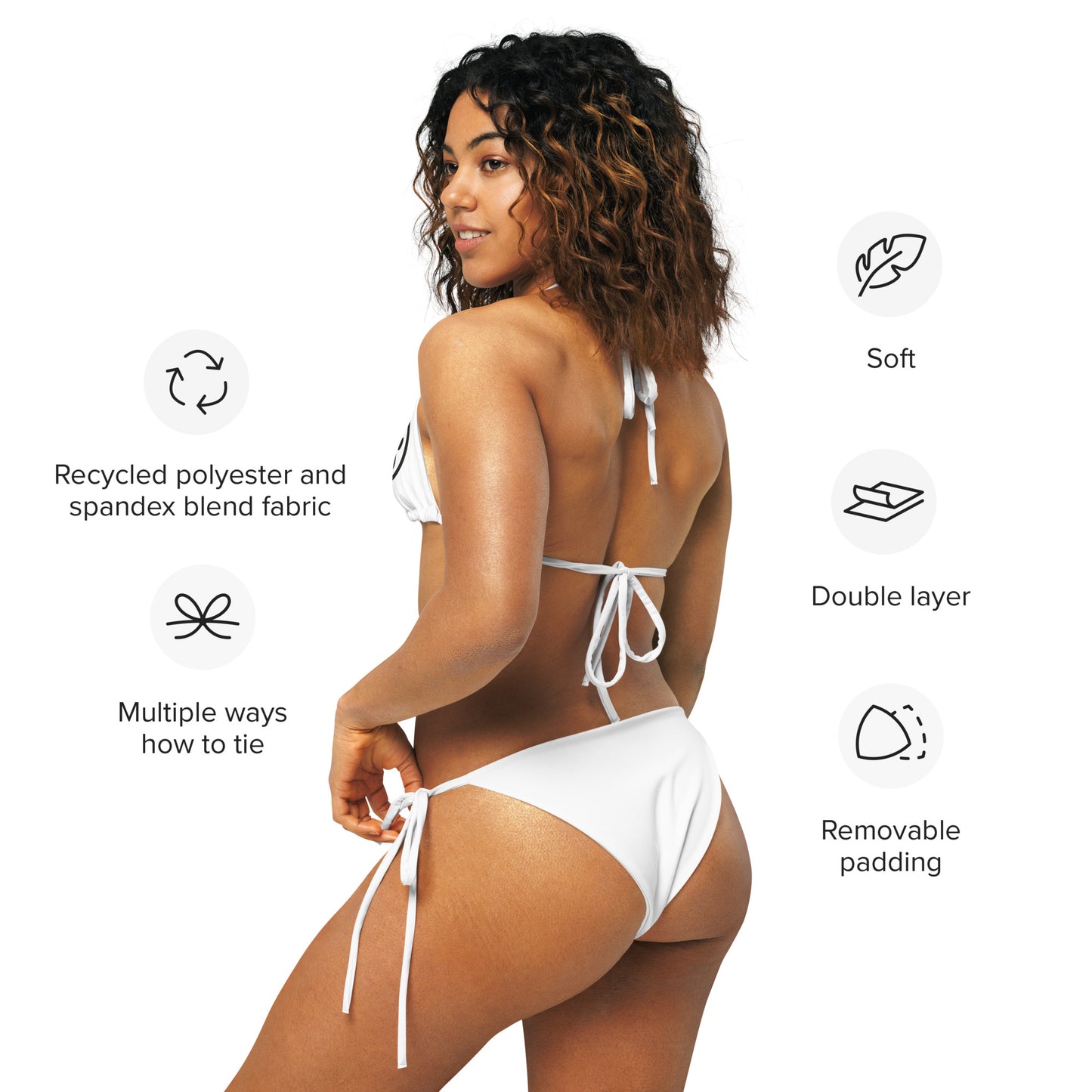 I Love Dogs Paw Print recycled string bikini top