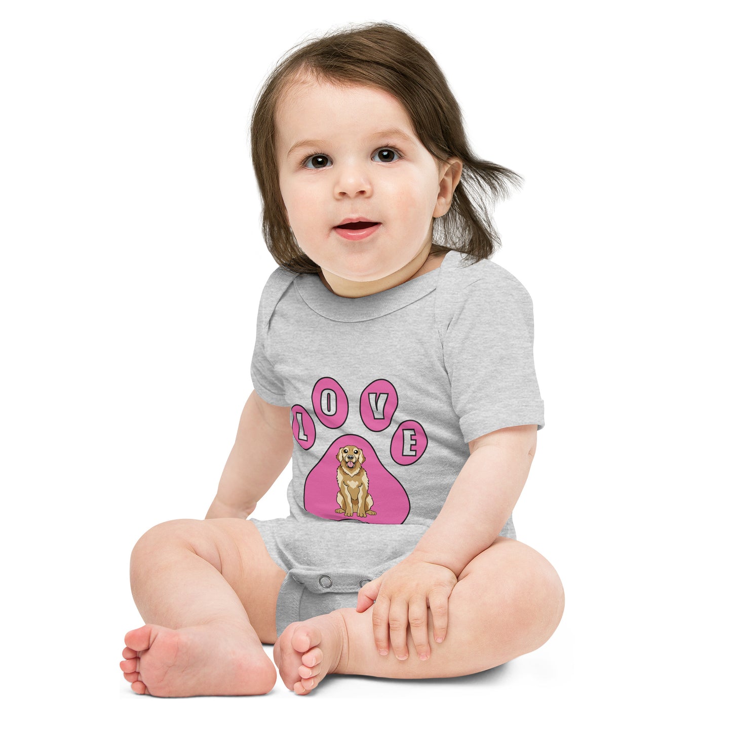Golden Retriever-Love-Baby short sleeve one piece