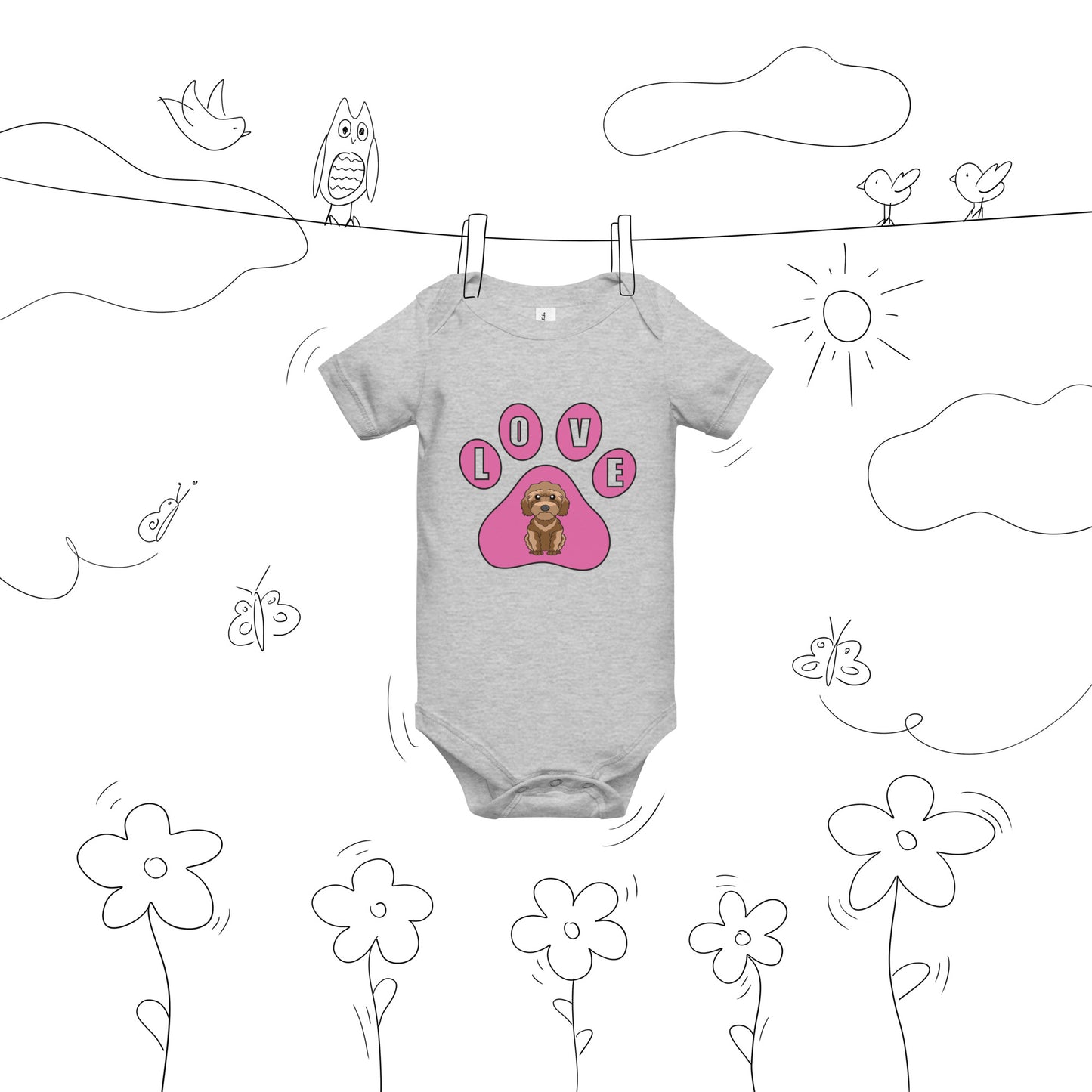 Cockerpoo-Love-Baby short sleeve one piece