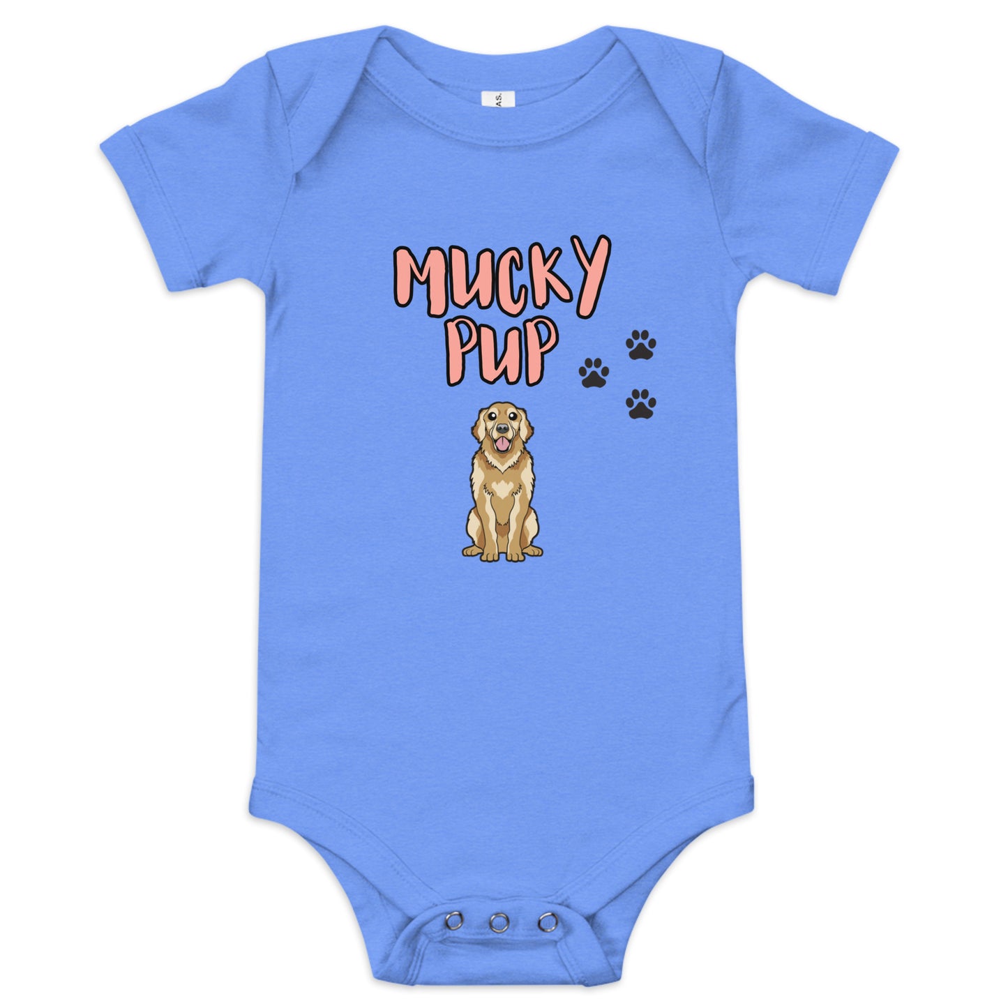 Golden Retriever-Mucky Pup-Baby short sleeve one piece