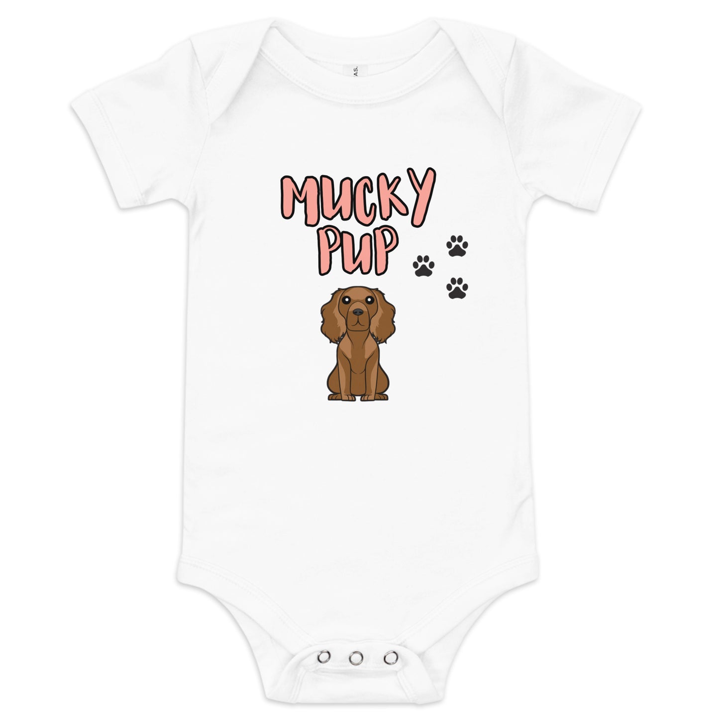 Cocker Spaniel-Mucky Pup-Baby short sleeve one piece