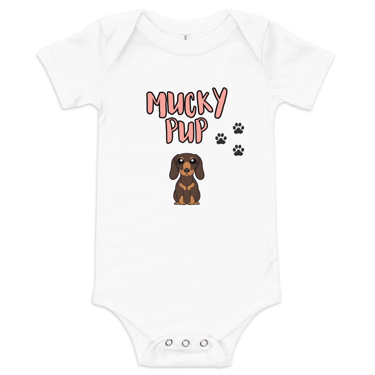 Dachshund-MuckyPup-Baby short sleeve one piece