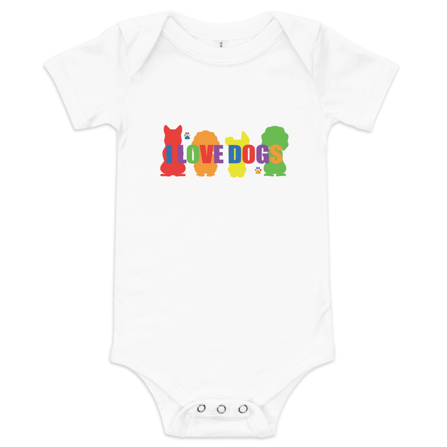 I Love Dogs-Baby short sleeve one piece