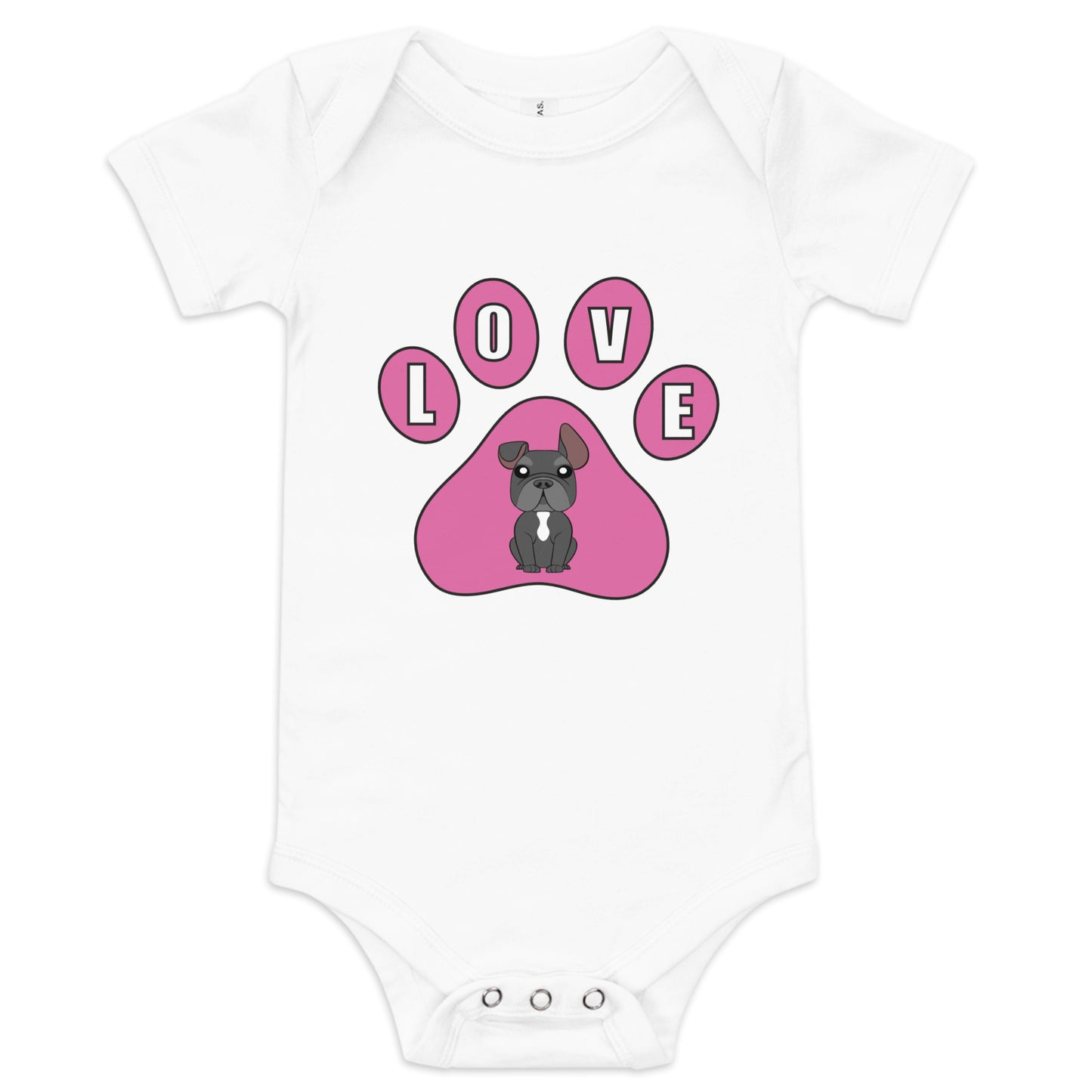 Frenchie-Love-Baby short sleeve one piece