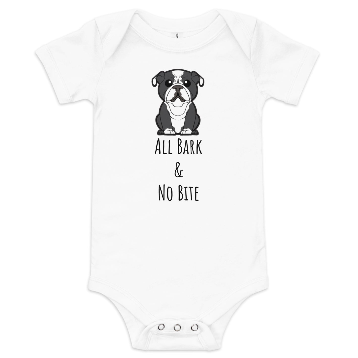 Bulldog-All-Bark-Baby short sleeve one piece