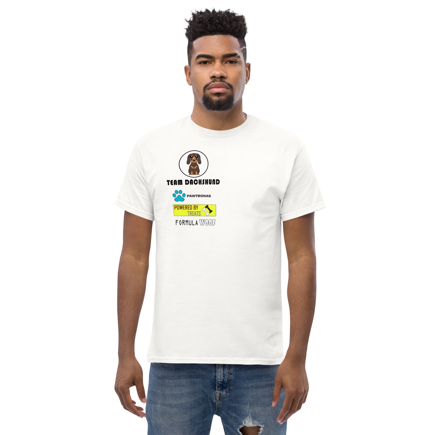 Dachshund 'Formula Woof' Men's classic tee