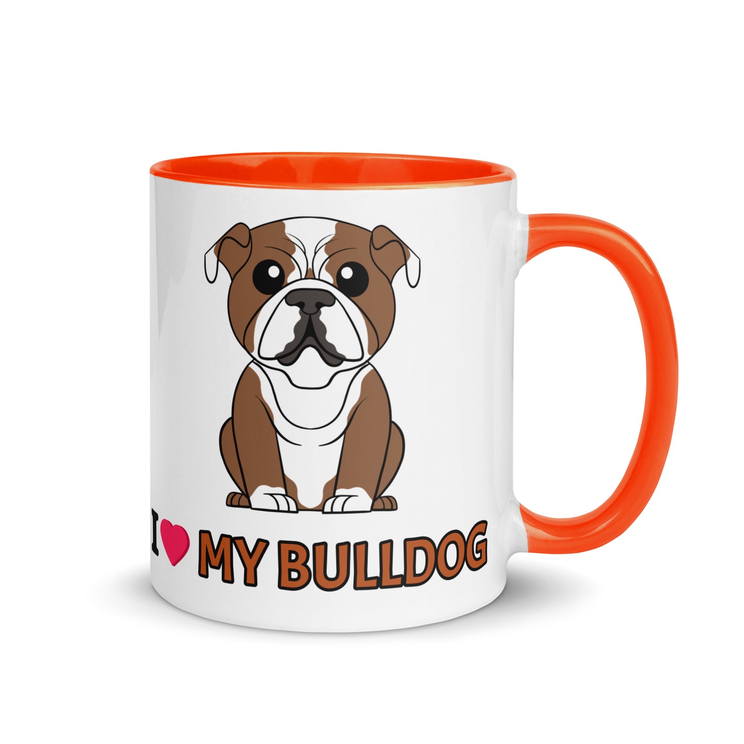 I Love My Bulldog Mug with Color Inside