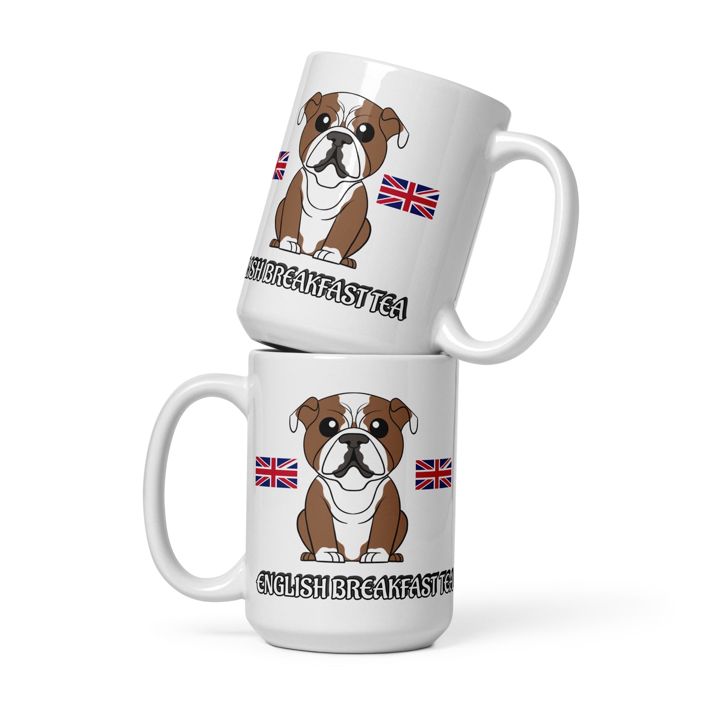British Bulldog White glossy mug
