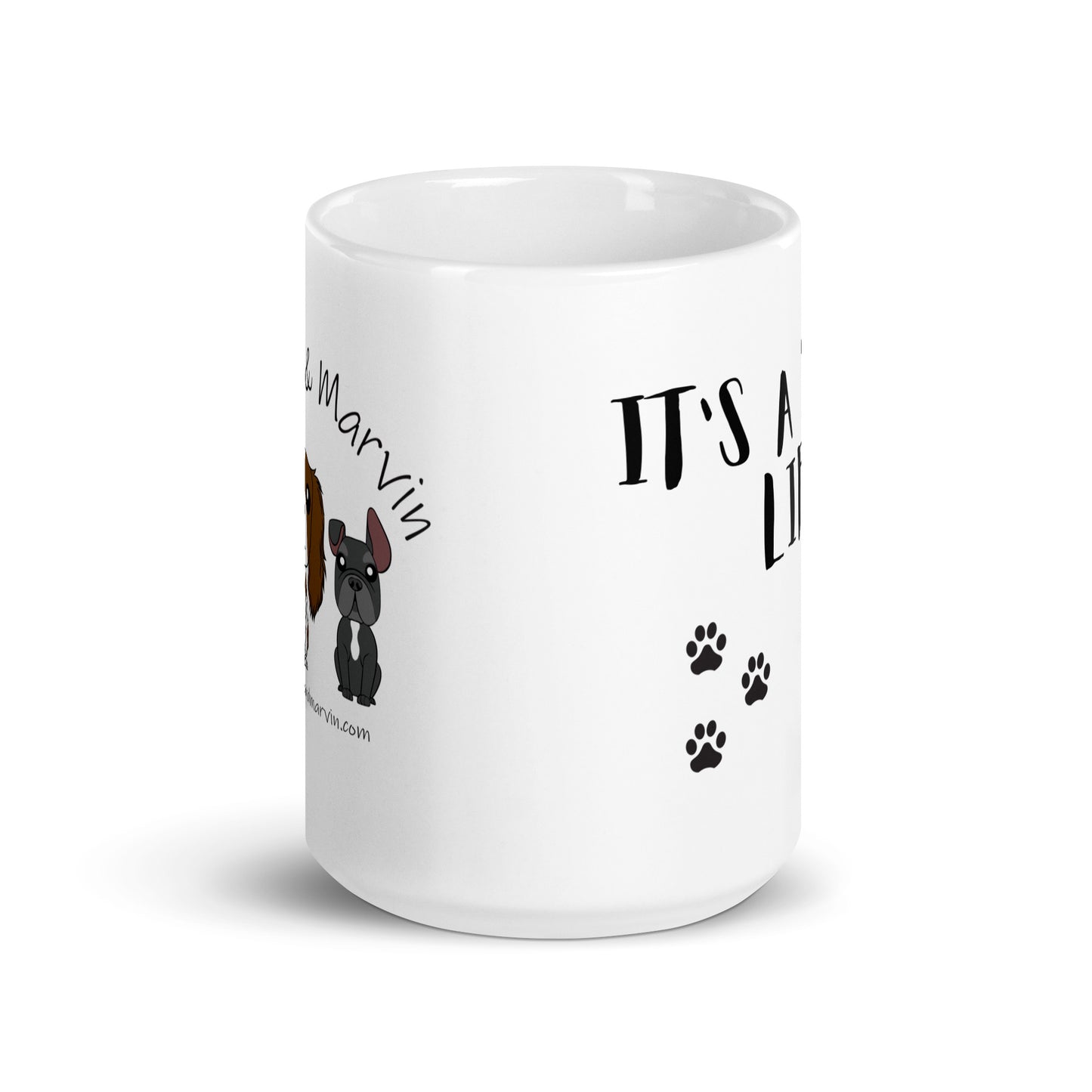 Mickey & Marvin 'Dogs Life' White glossy mug