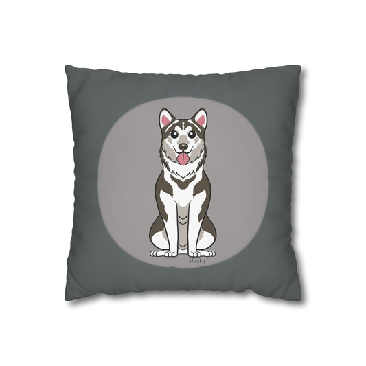 Husky - Square Poly Canvas Pillowcase