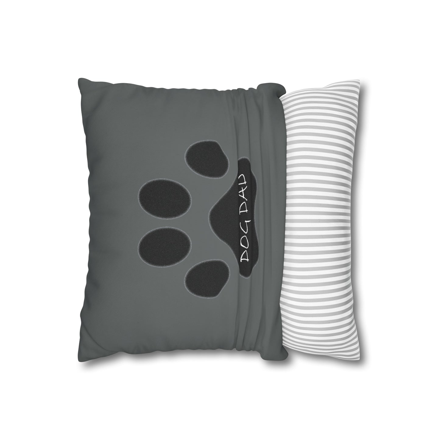 Dog Dad (Black) - Square Poly Canvas Pillowcase