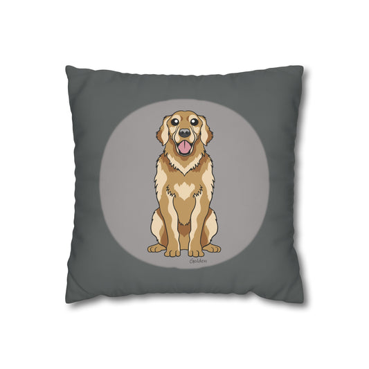 Golden Retriever - Square Poly Canvas Pillowcase