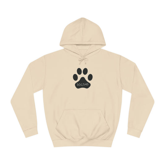 Dog Dad - Black Paw - Mens College Hoodie