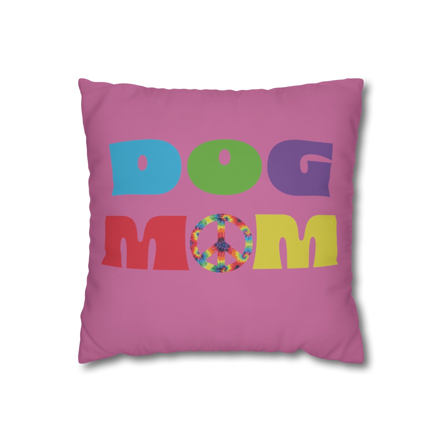 Dog Mom (Peace) - Square Poly Canvas Pillowcase