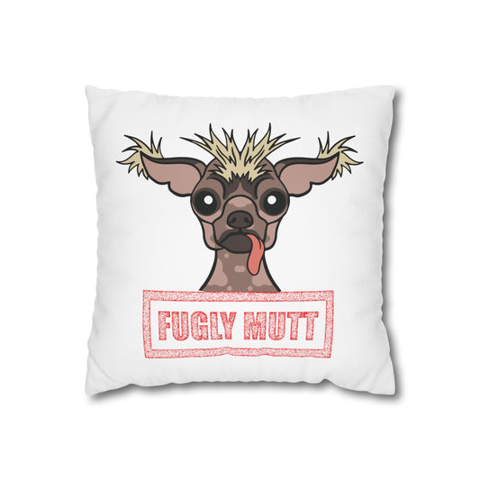 Fulgy Mutt (Stamp) - Square Poly Canvas Pillowcase