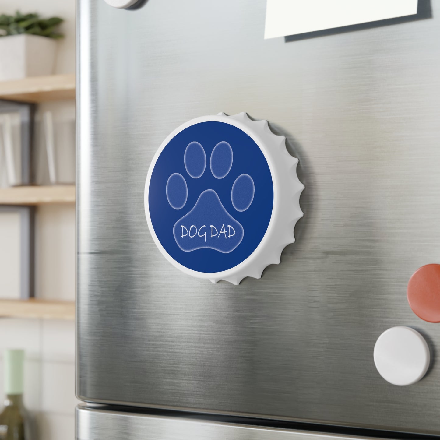 Dog Dad (Blue)  - Fridge Magnet & Bottle Opener