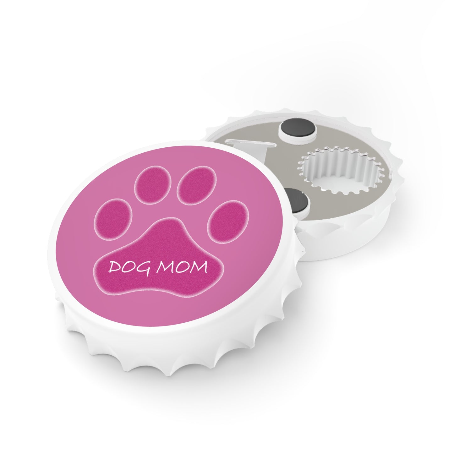 Dog Mom (Pink) - Fridge Magnet & Bottle Opener