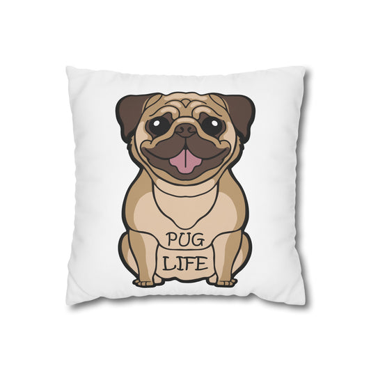 Pug Life - Square Poly Canvas Pillowcase