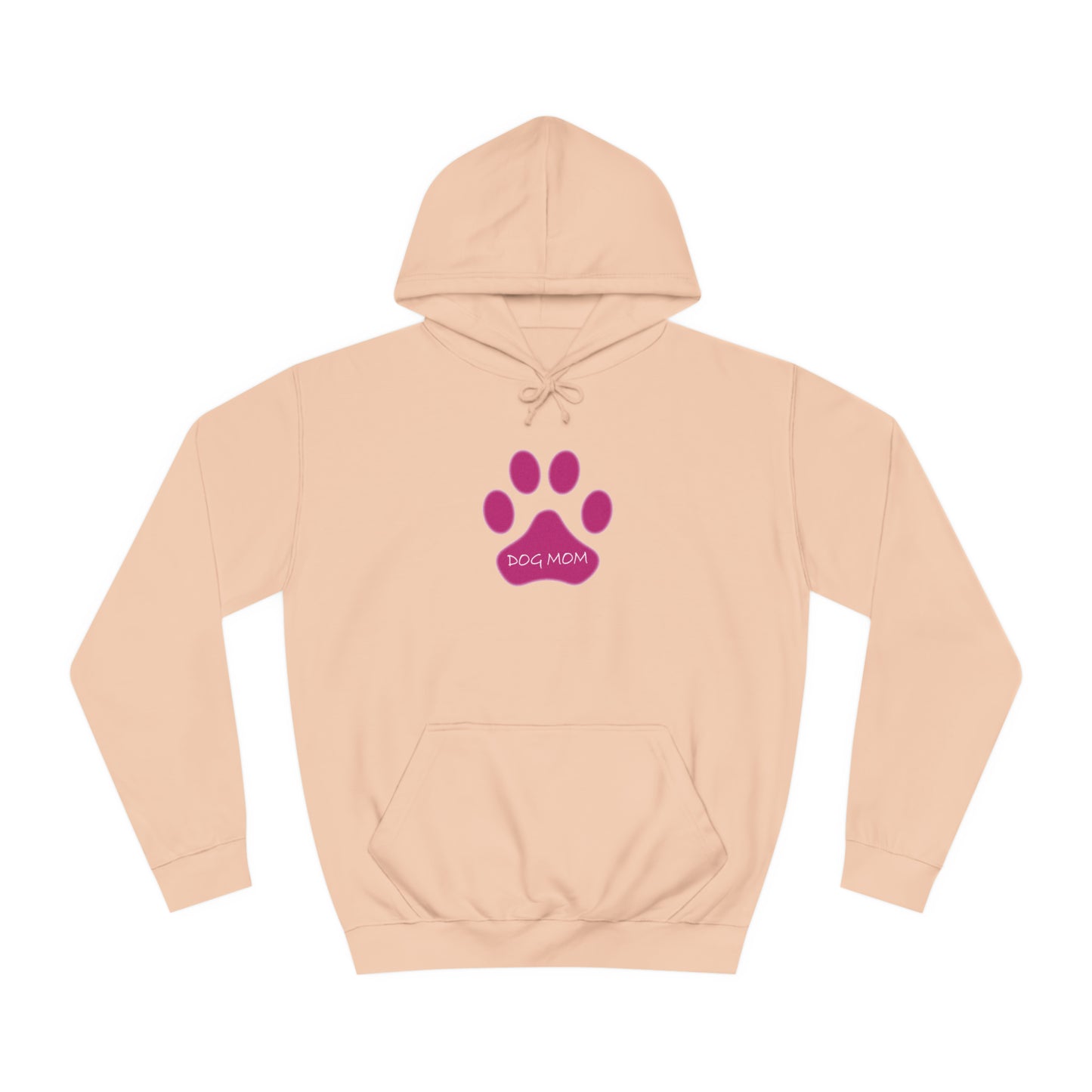 Dog Mom - Pink Paw - Womens College Hoodie