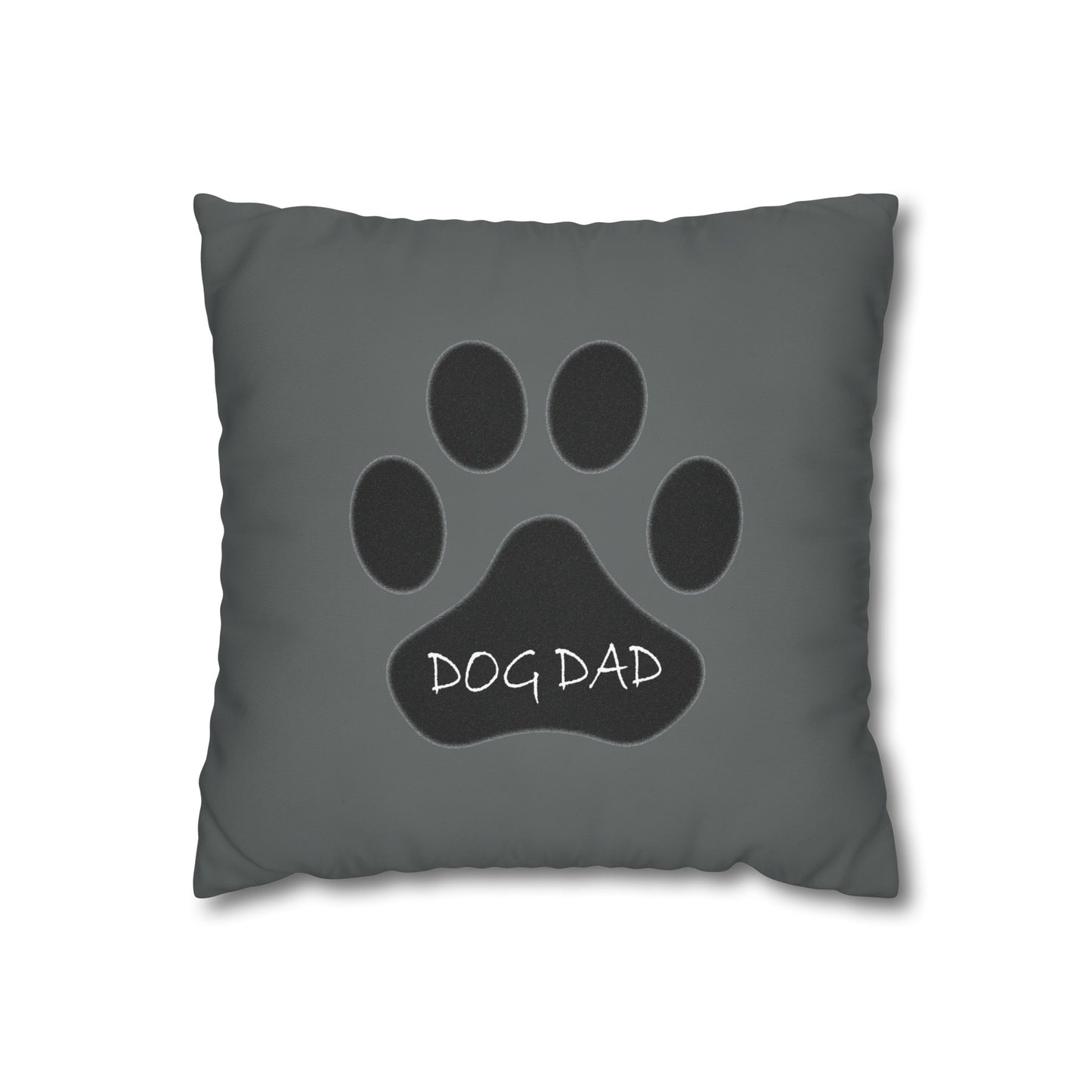 Dog Dad (Black) - Square Poly Canvas Pillowcase