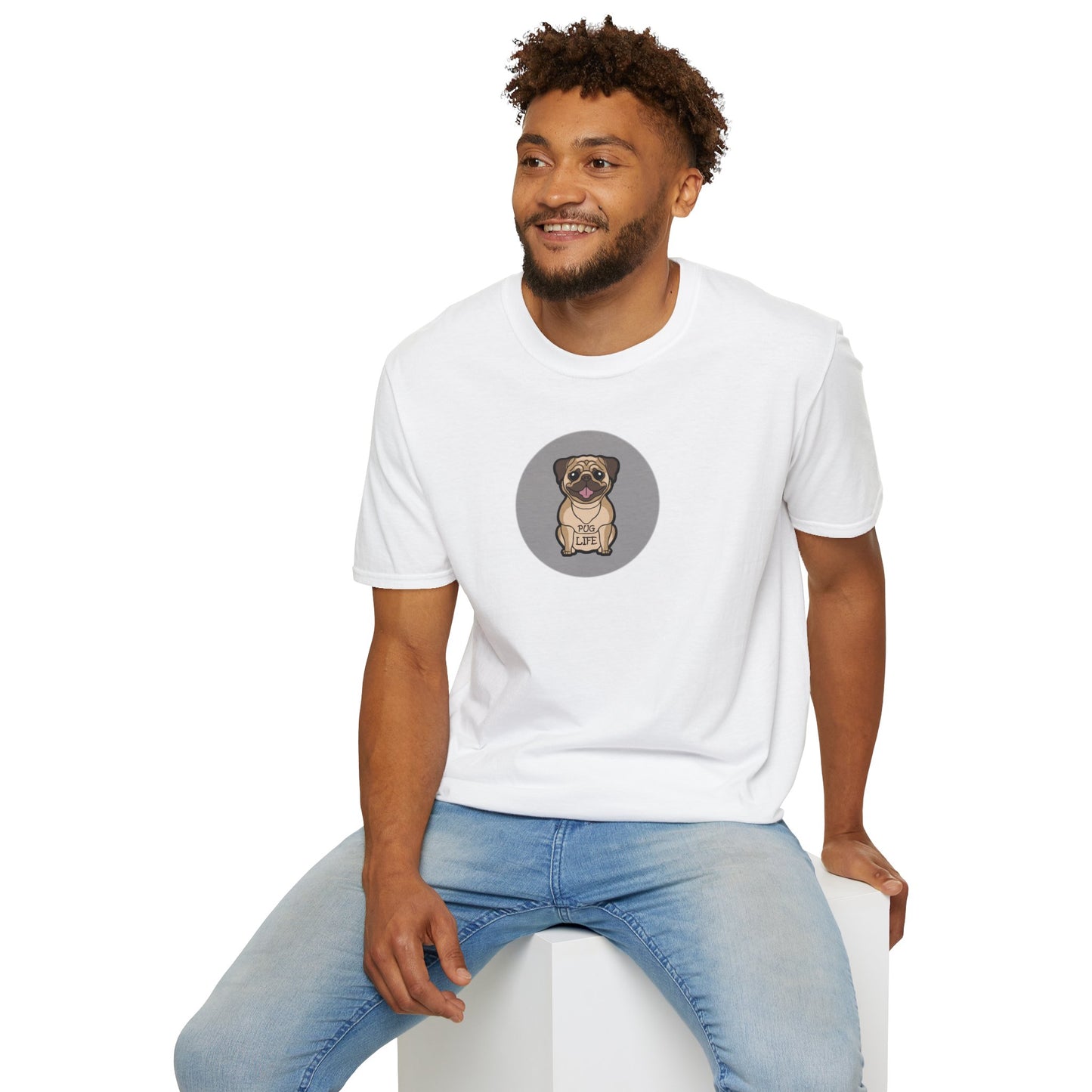 Pug Life (Grey) - Unisex Softstyle T-Shirt