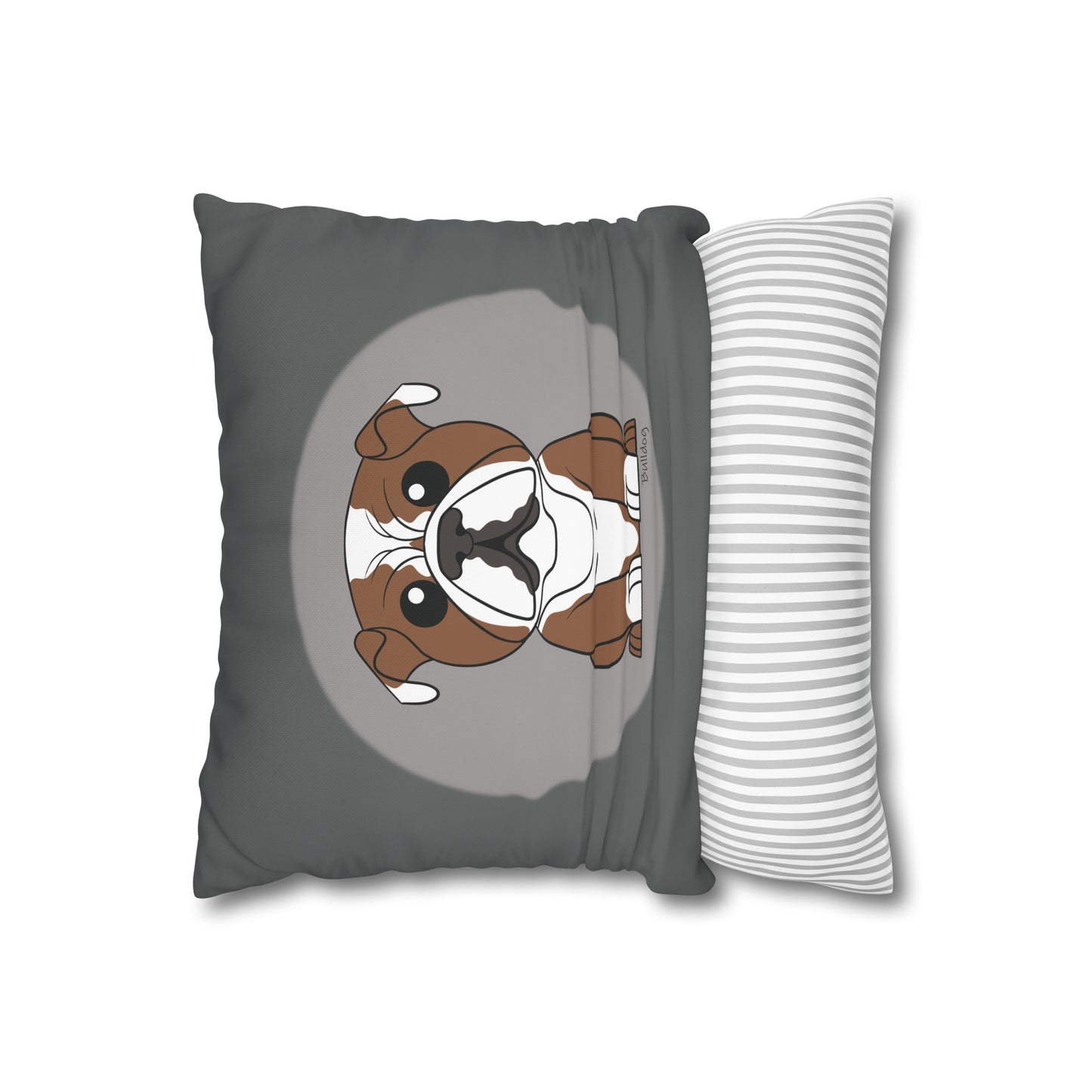 Bulldog - Square Poly Canvas Pillowcase