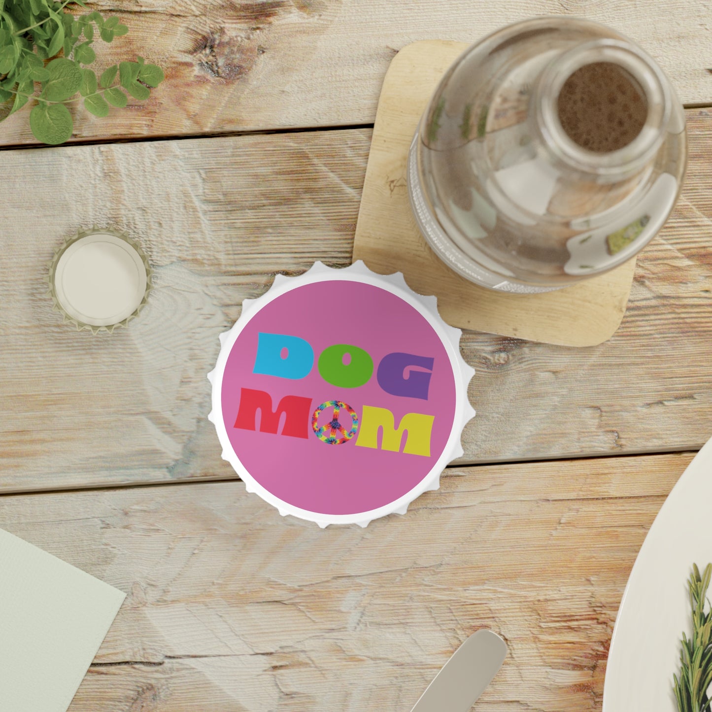 Dog Mom (Peace) - Fridge Magnet & Bottle Opener