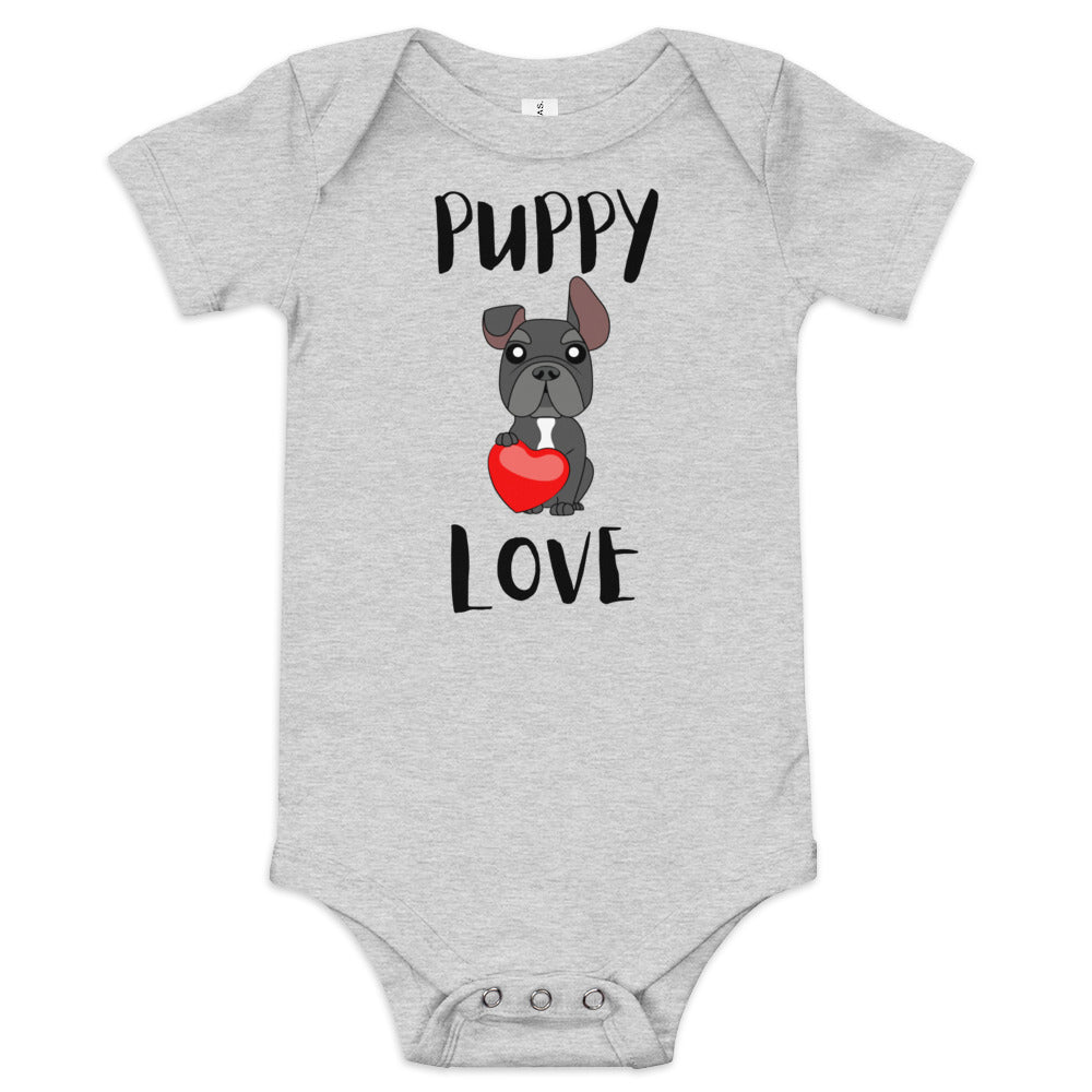 Frenchie 'Puppy Love' Baby short sleeve one piece