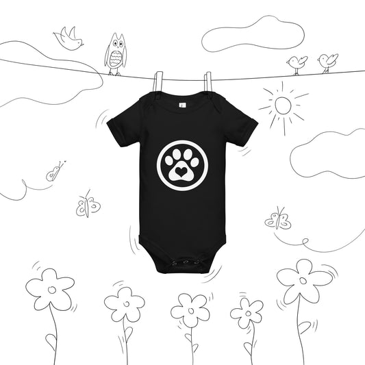 White-Paw-Heart-Baby short sleeve one piece