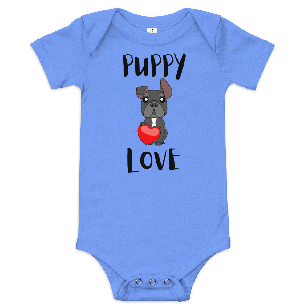 Frenchie 'Puppy Love' Baby short sleeve one piece