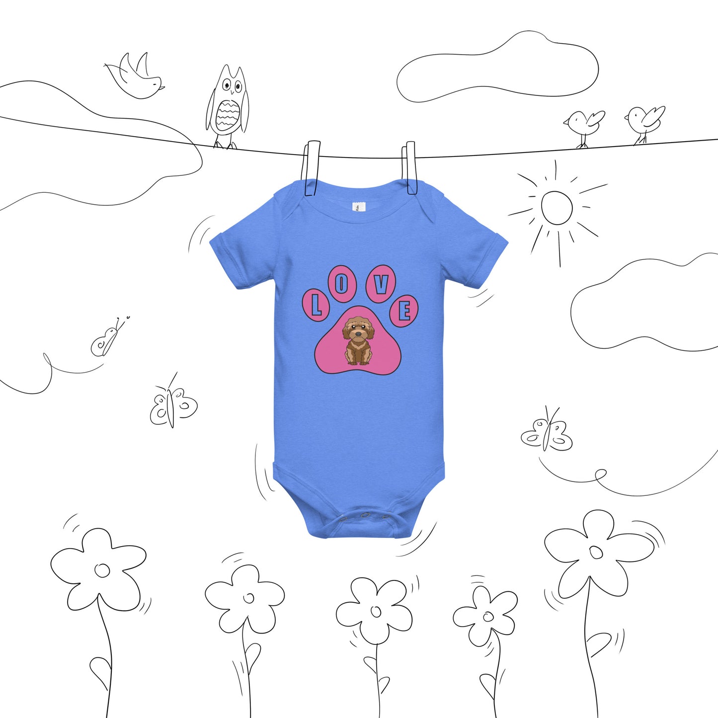 Cockerpoo-Love-Baby short sleeve one piece