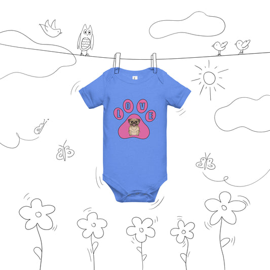 Pug-Love-Baby short sleeve one piece