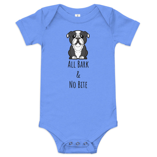 Bulldog-All-Bark-Baby short sleeve one piece