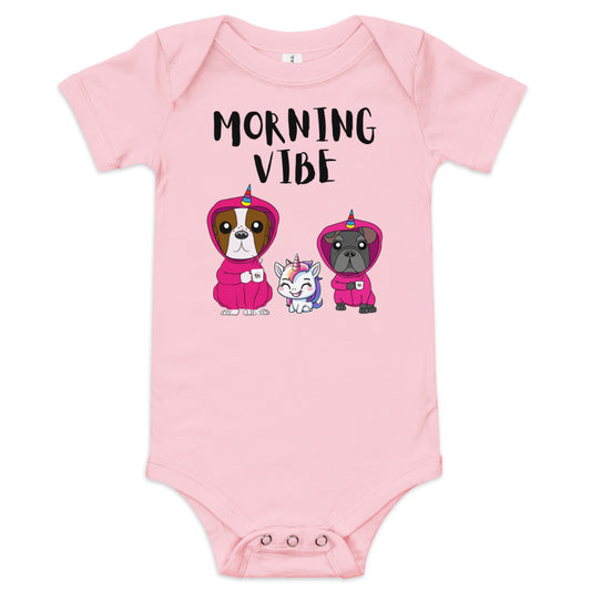 Mickey & Marvin 'Morning Vibe' Baby short sleeve one piece