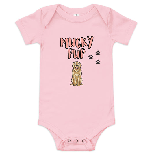 GoldenRetriever-MuckyPup-Baby short sleeve one piece