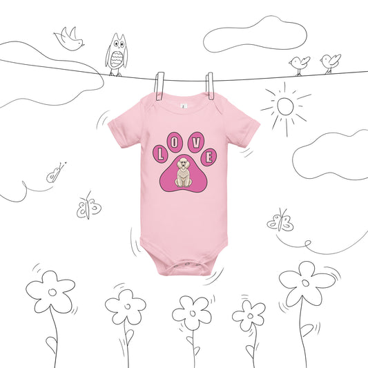 Poodle-Love-Baby short sleeve one piece