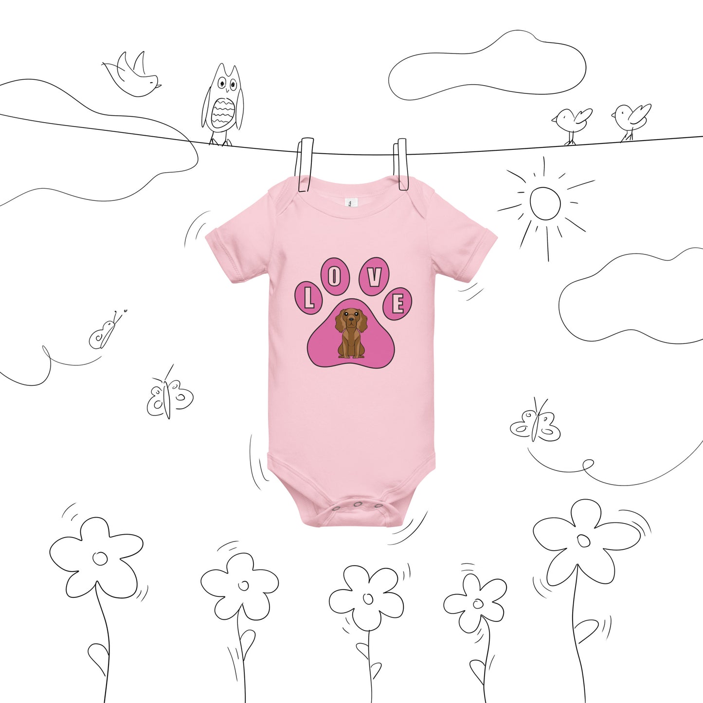 CockerSpaniel-Love-Baby short sleeve one piece