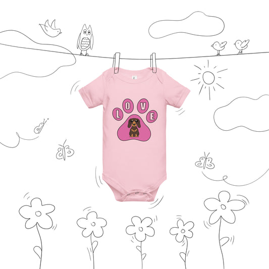 Dachshund-Love-Baby short sleeve one piece