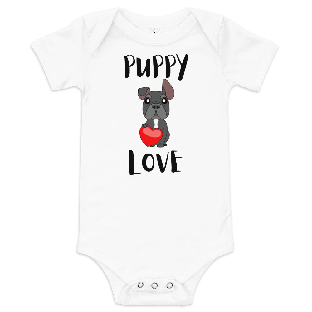 Frenchie 'Puppy Love' Baby short sleeve one piece