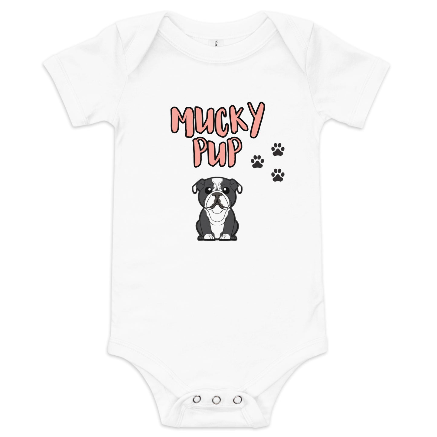 Bulldog-MuckyPup-Baby short sleeve one piece