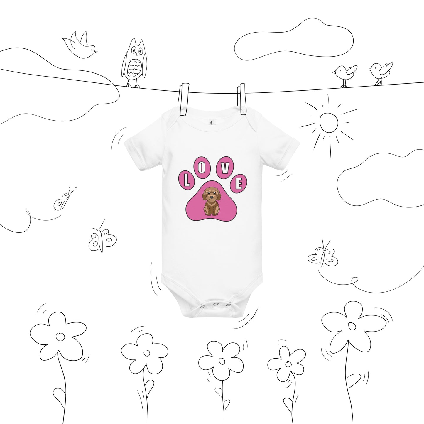 Cockerpoo-Love-Baby short sleeve one piece