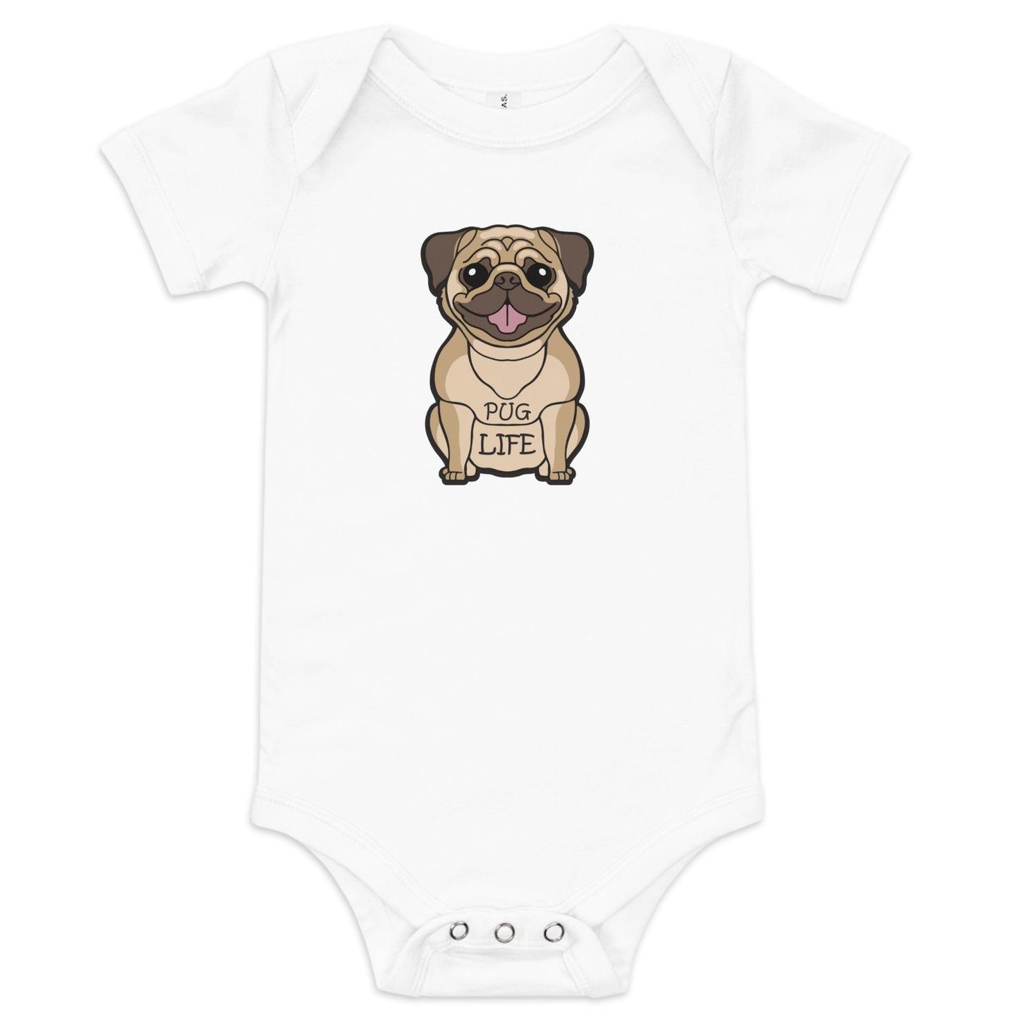 Pug-Life-Baby short sleeve one piece