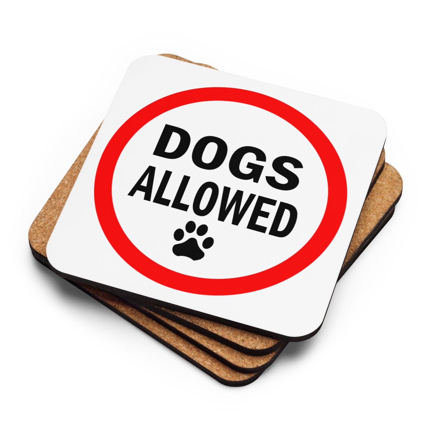 Dogs Allowed Cork-back coaster